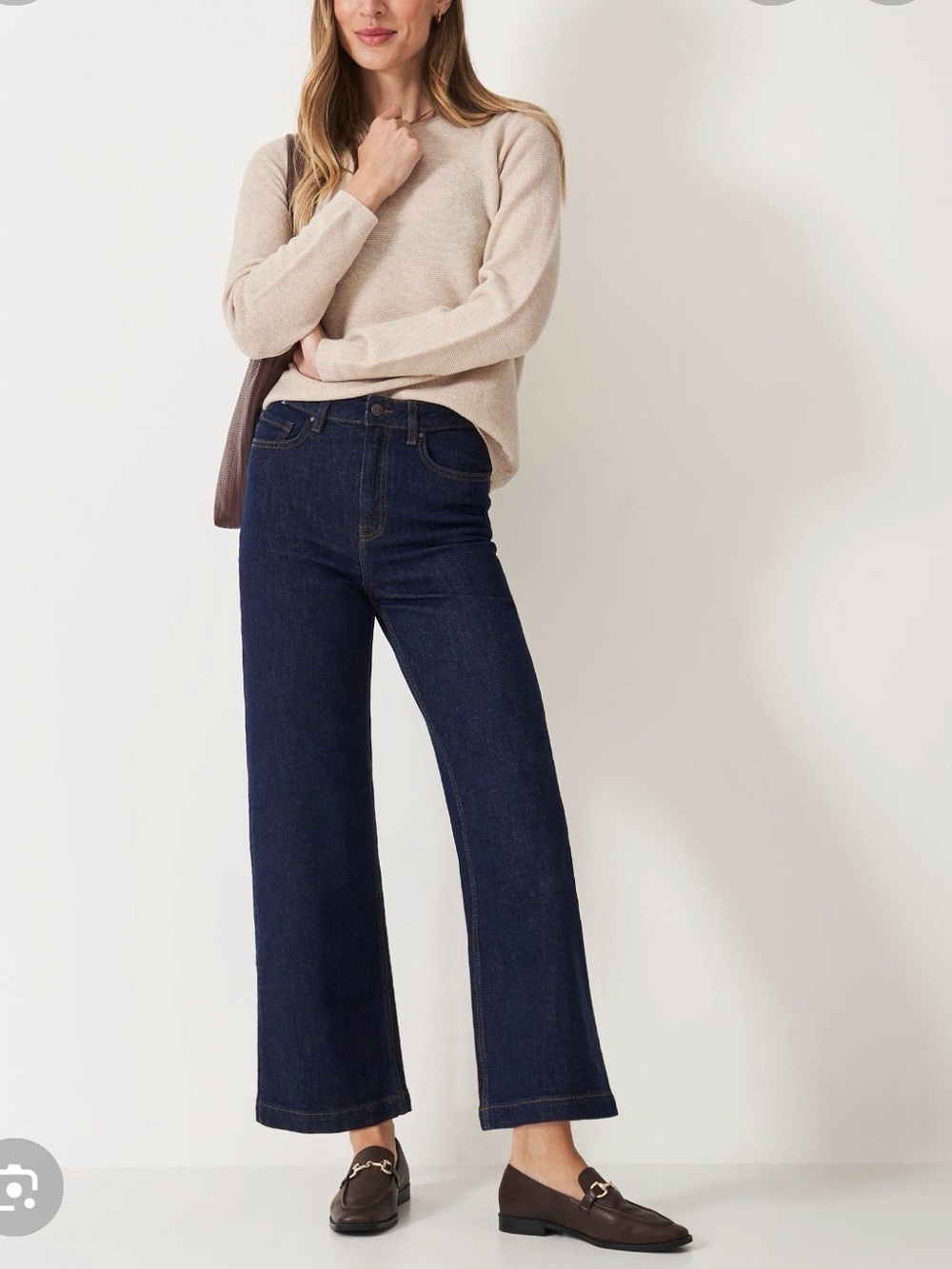Banana republic wide leg crop size 26 2 in dark wash